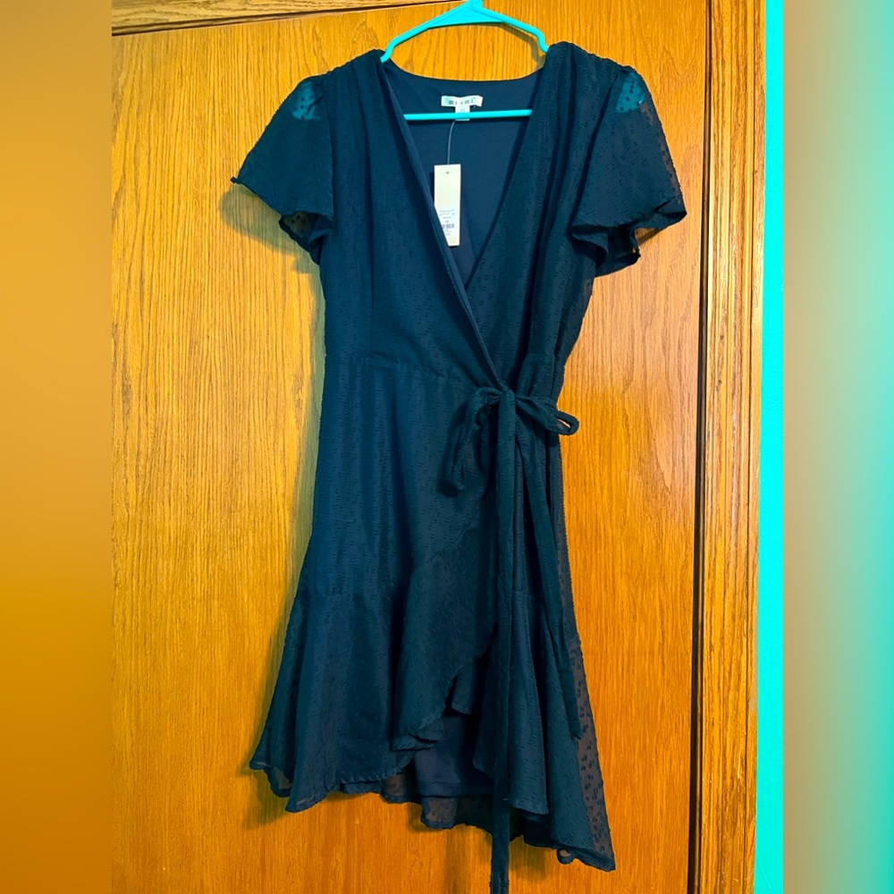 Beautiful Navy Wrap Dress from Francesca’s